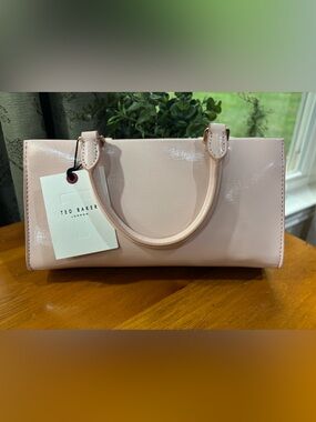 NWT Ted Baker London Farah East West Faux Leather Crossbody Handbag Blush Pink